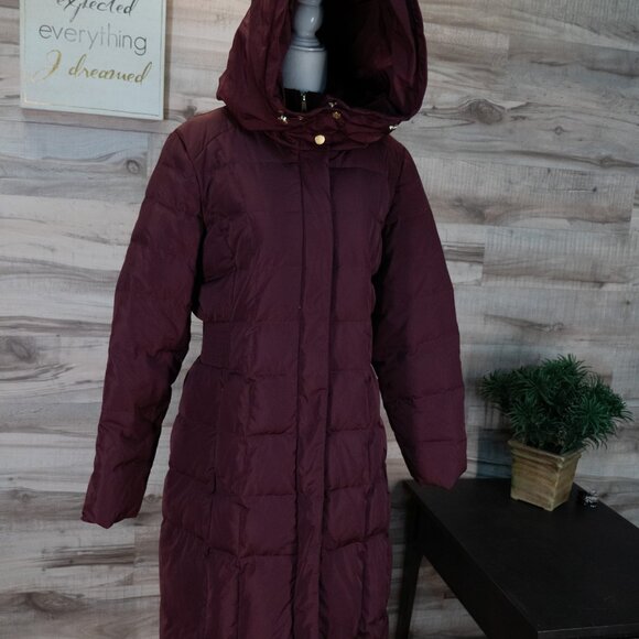 COLE HAAN SIGNATURE Women's 40" Taffeta Down Hooded Coat - Picture 2 of 10